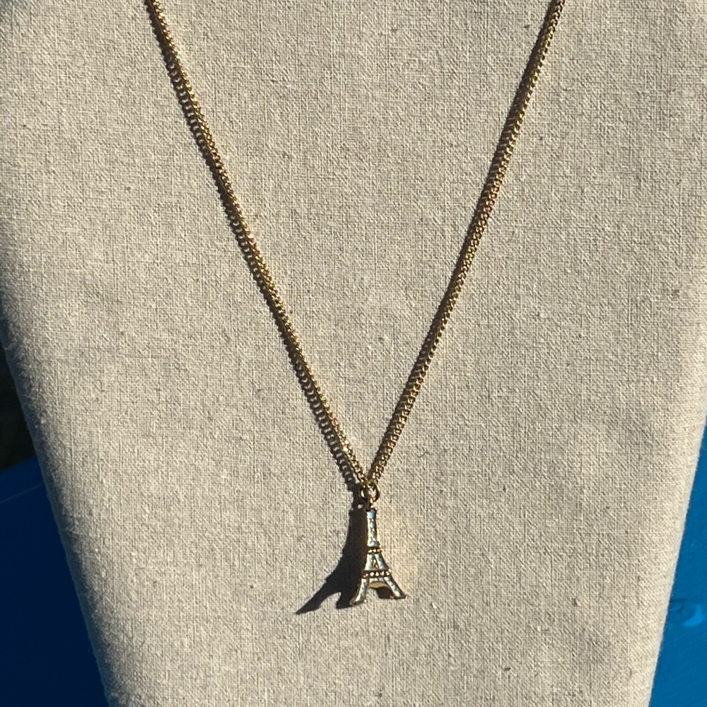 NWOT J.Crew Crew Cuts Eiffel Tower Enameled Pendant Necklace